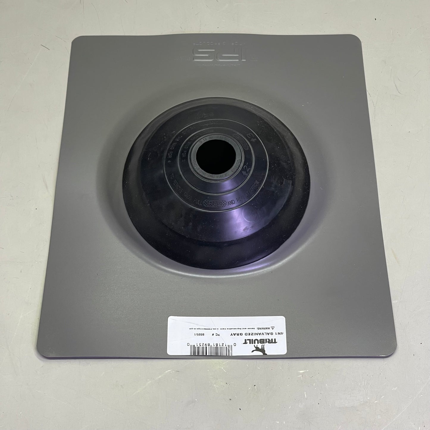 TRIBUILT 4N1 Galvanized Roof Flashing 12" x 16" Base Grey 89251
