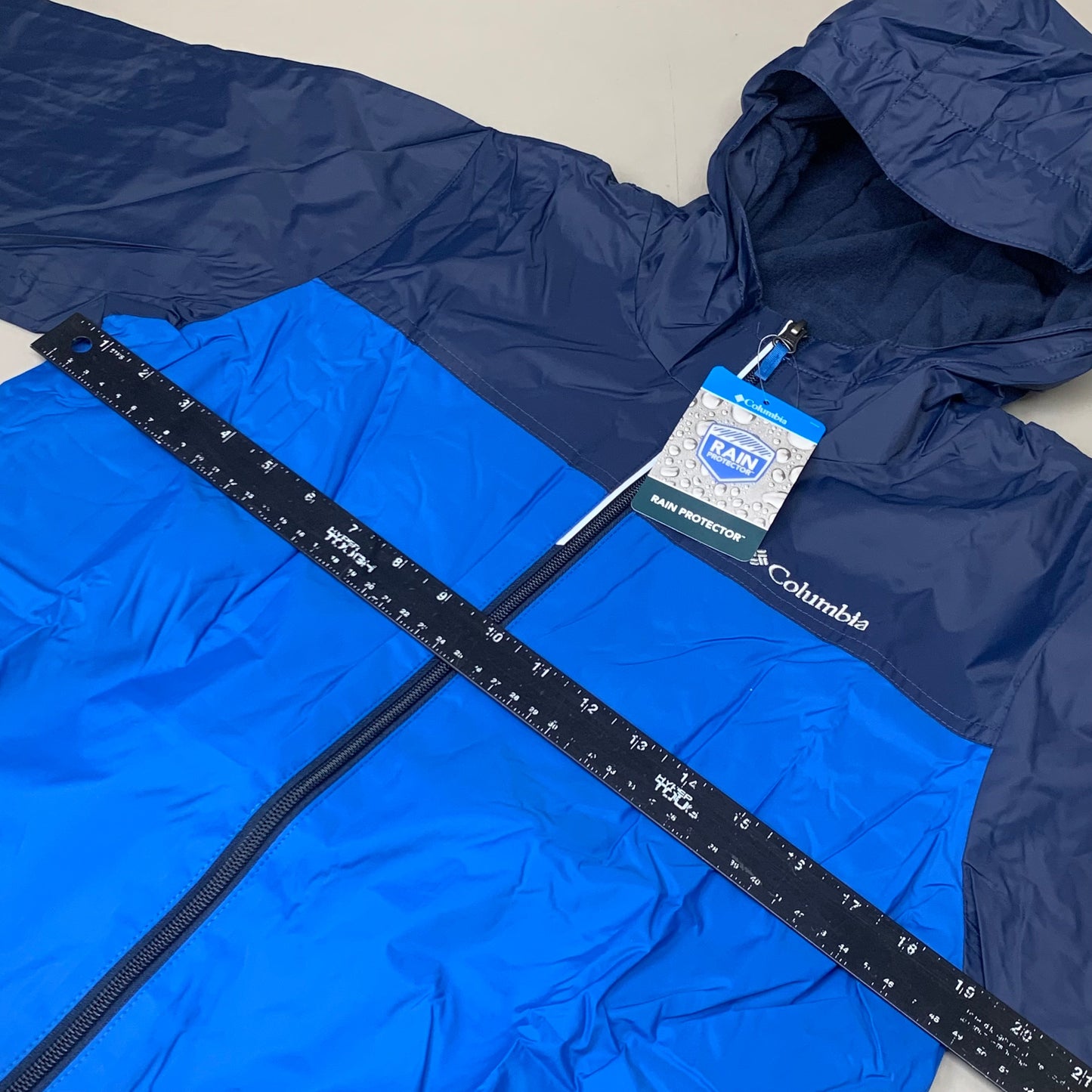 COLUMBIA Rain-Zilla Fleece Lined Jacket Youth Sz XL Bright Indigo/Navy RB3418-433