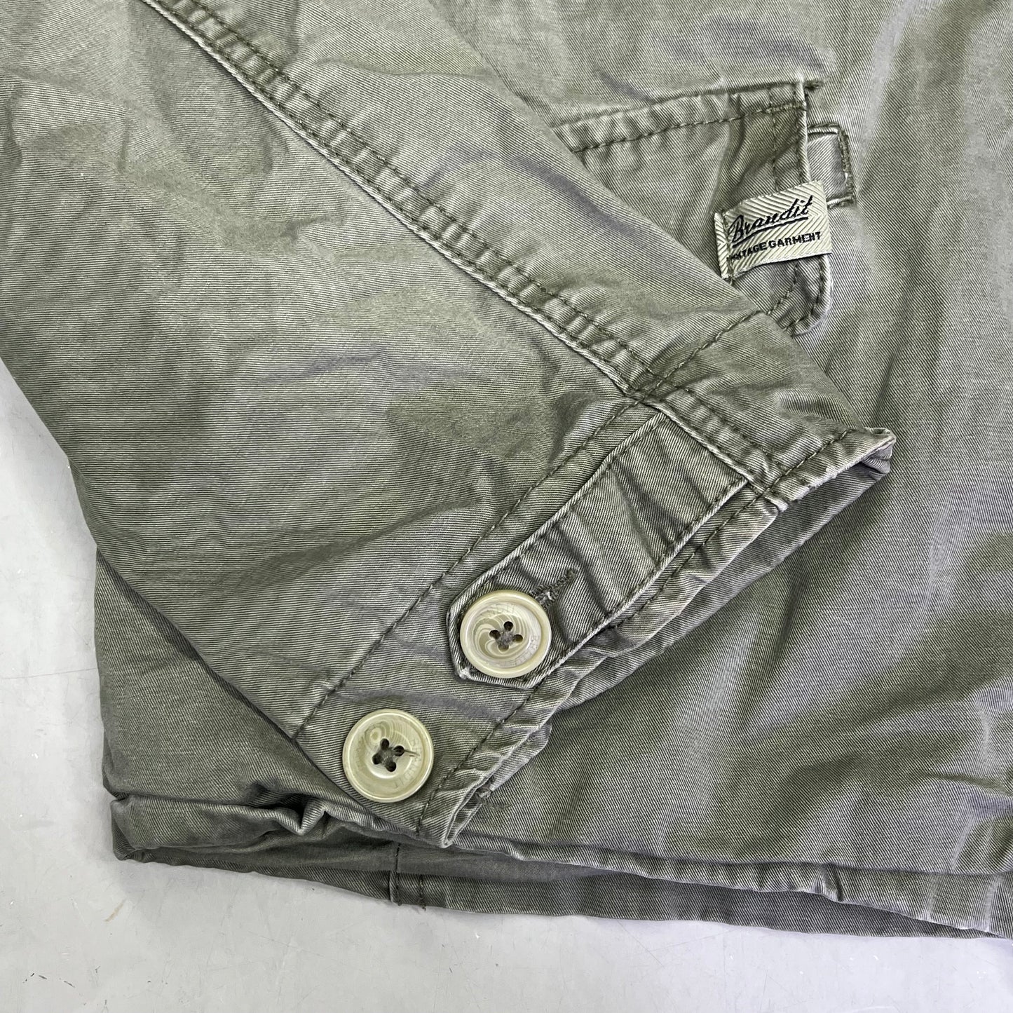 BRANDIT Military Jacket Vintage Cotton Inside & Out Men's Sz M Vintage Green