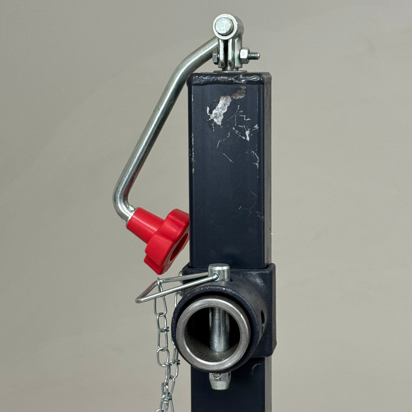 BULLDOG Square Tube Trailer Jack 3000 Lb Lift Cap 15" Travel 26" Closed Grey 195306