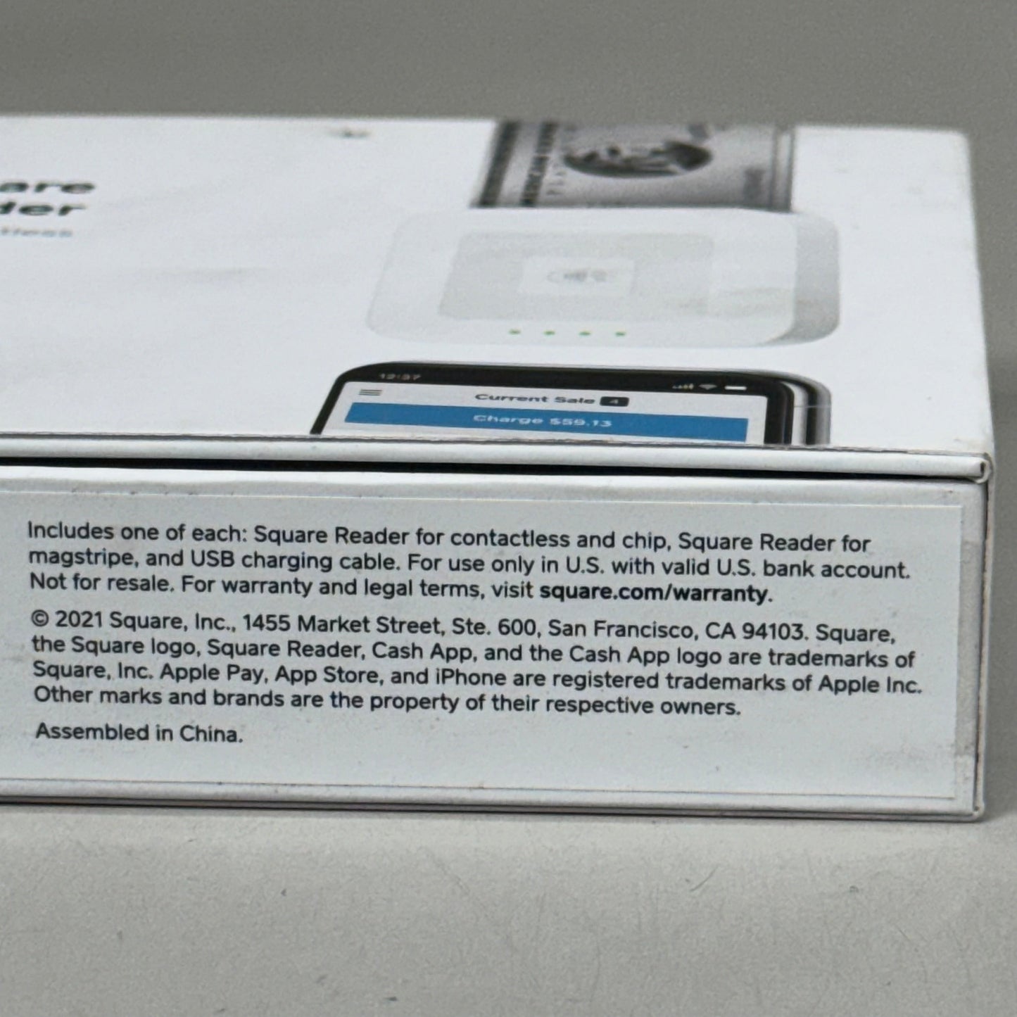 SQUARE Square Reader for Contactless and Chip 2nd Generation 4" x 4" White REV-04