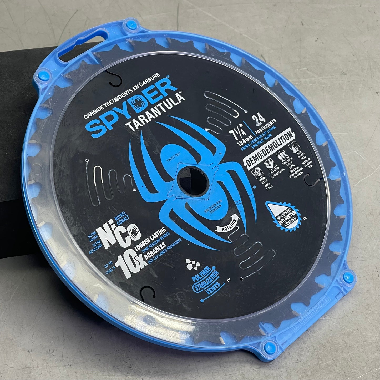 SPYDER Tarantula Demolition Circular Saw Blade 24-Tooth, 7-1/4" Black 13006