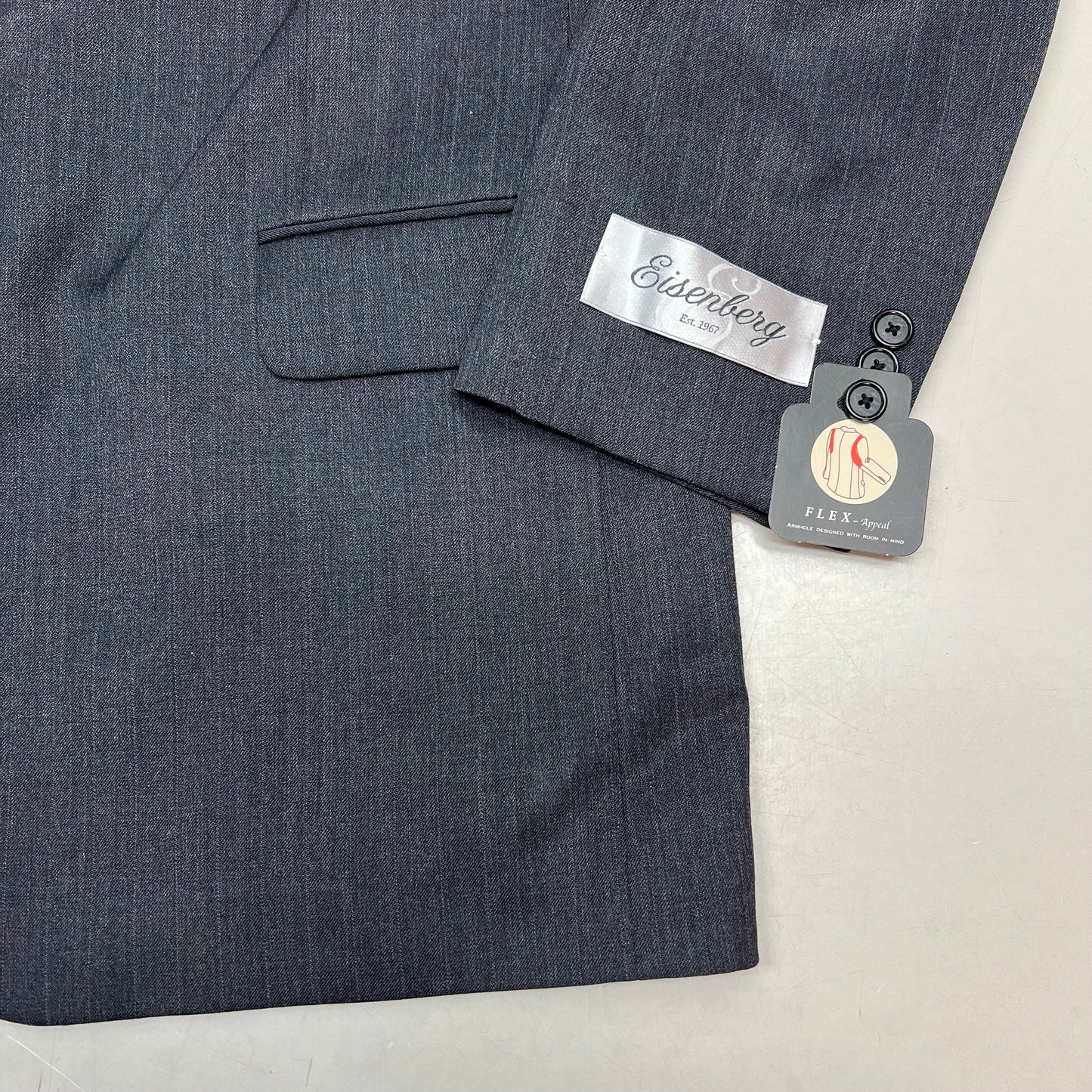 EISENBERG 2 Button Suit Blazer Men's Sz R 42 Grey SCOTT 2BTN CT W001746