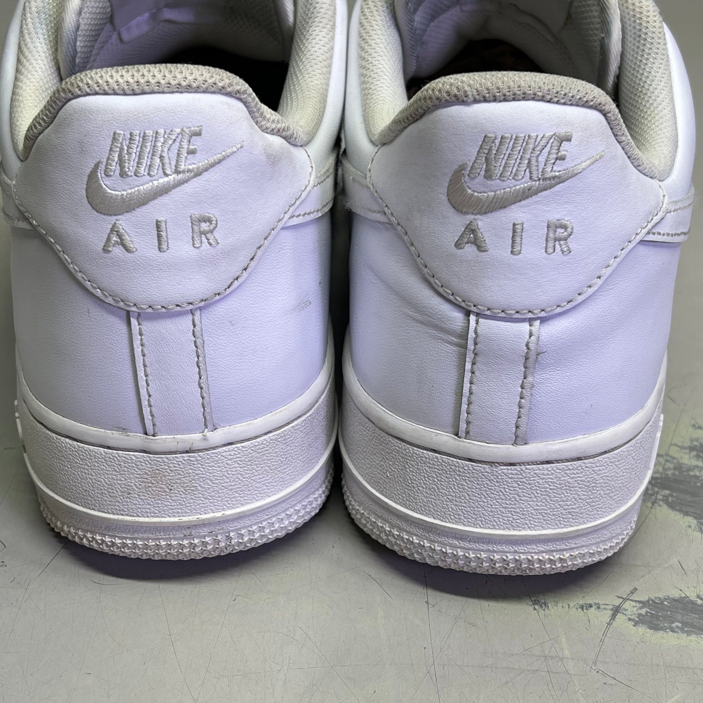 NIKE Air Force 1 '07 Leather Details Shoes Men's Sz 15 White (Pre-Owned)