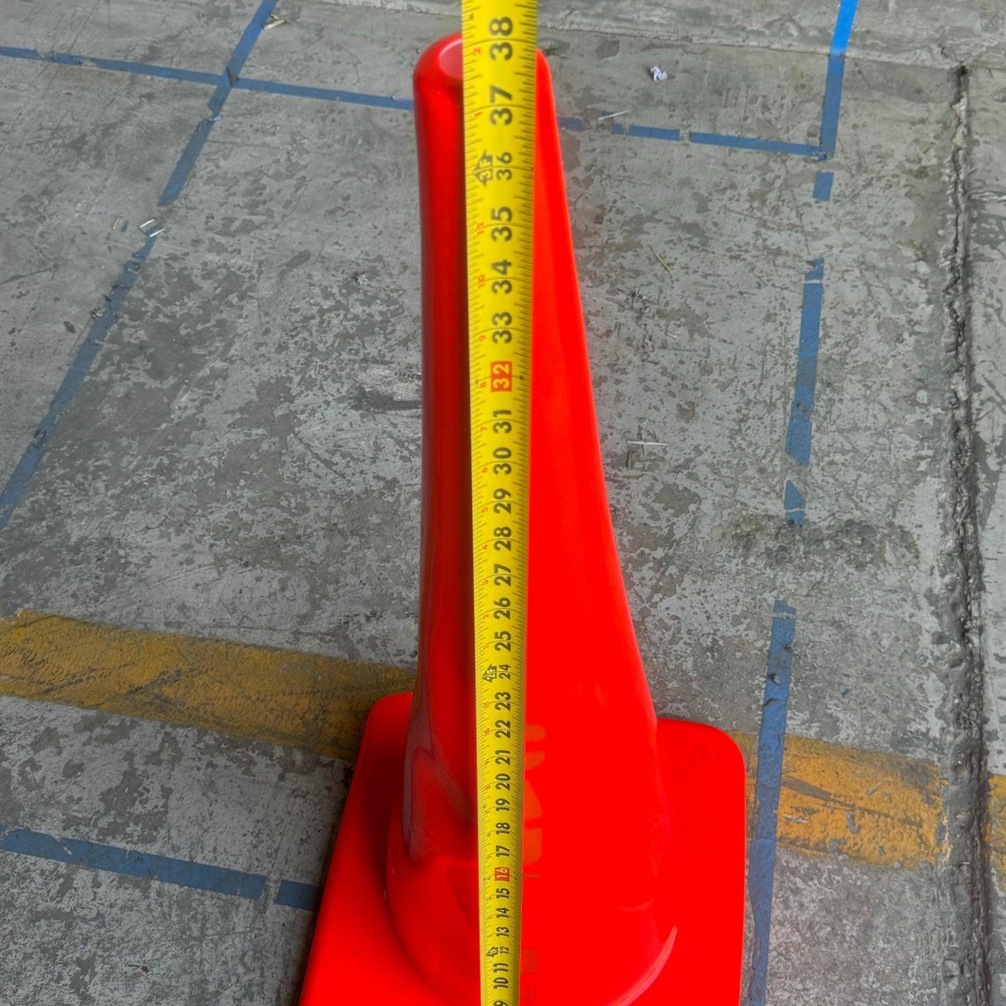 CAUTION Road Cone 37”Hx15”x15” Rubber and Plastic Orange