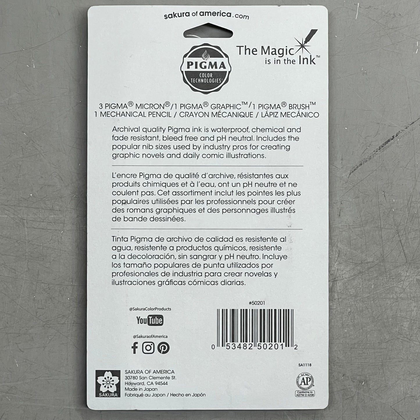 SAKURA (2-PACK) Pigma Micron Manga-Comic Pro Pens .20mm, .35mm, .5mm, 1mm Black 50201