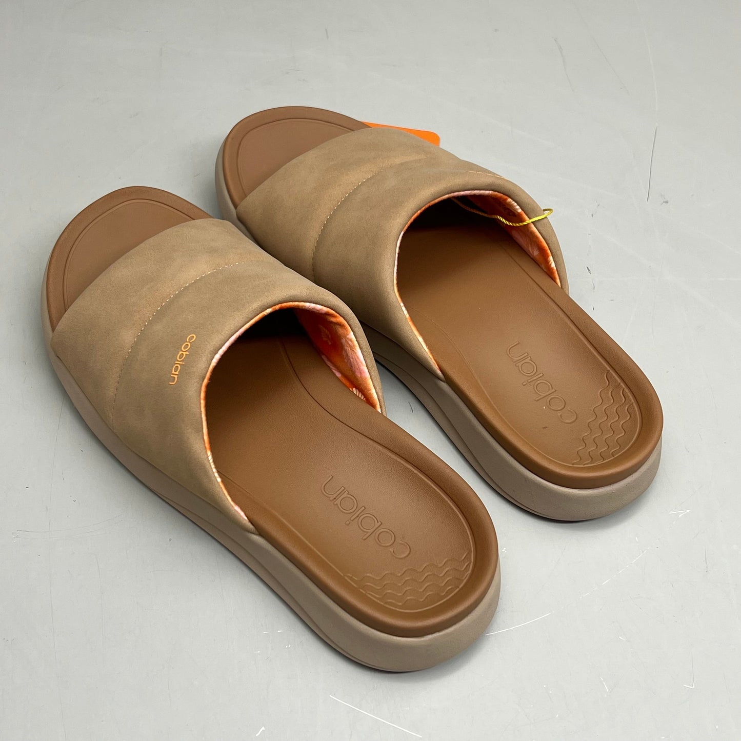 COBIAN Tolula Slide Enhanced Cushion Suede Strap Women's Sz 10 Tan TOL24-230-10