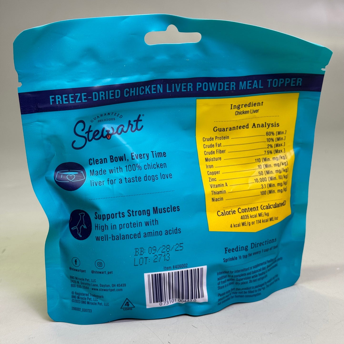 ZA@ STEWART (12 PACK) Supper Sprinkles Chicken Liver Meal Topper 2.5 oz BB 09/25 (AS-IS)