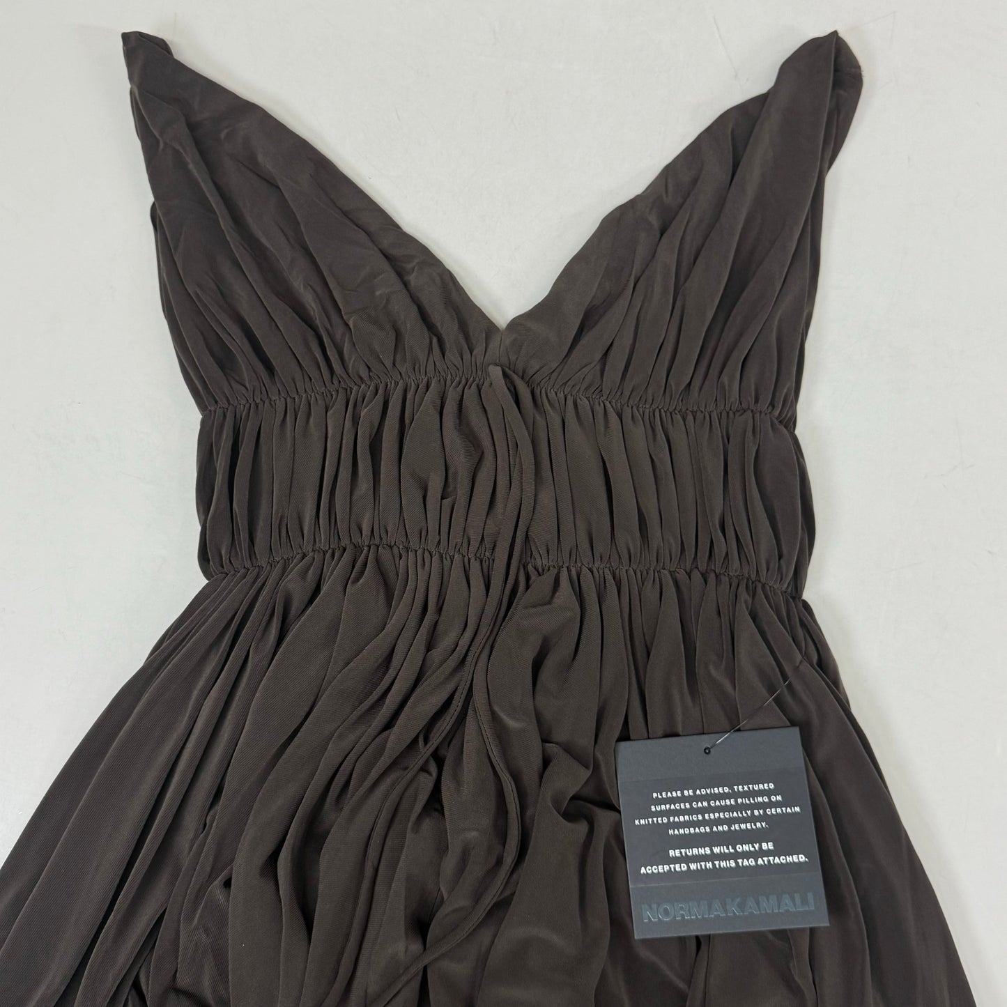 NORMA KAMALI Goddess Dress Unlined Women's Sz S/36 Chocolate KK3233PL292028