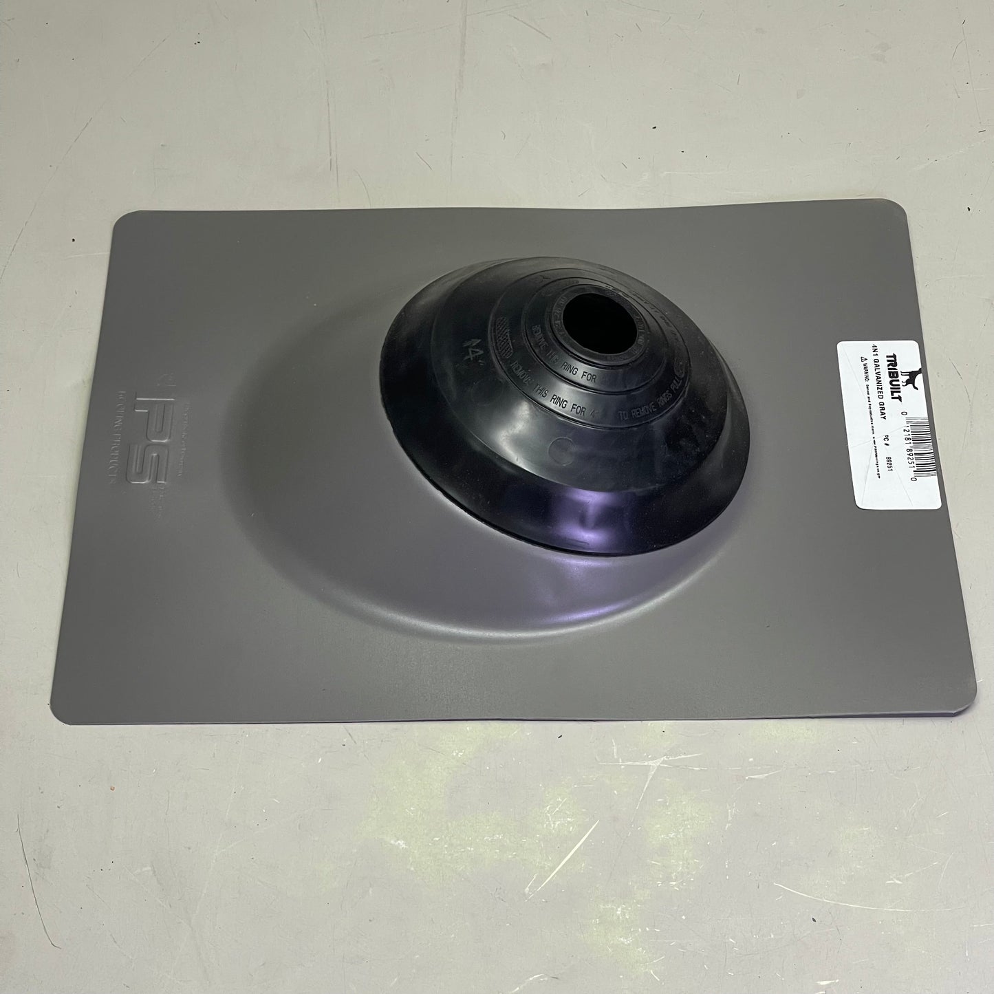 TRIBUILT 4N1 Galvanized Roof Flashing 12" x 16" Base Grey 89251