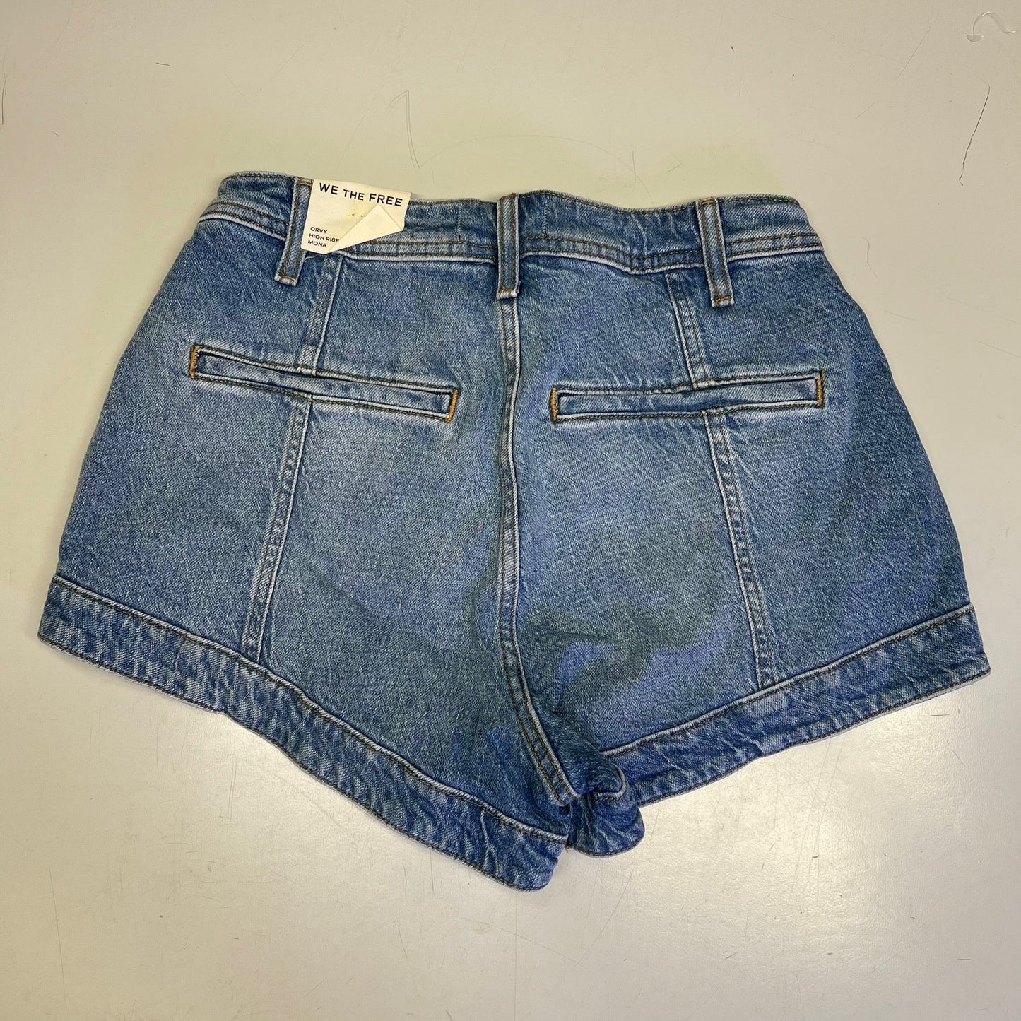 FREE PEOPLE CRVY Mona High-Rise Shorts  Women's Sz 28 Power Trip Blue 931600