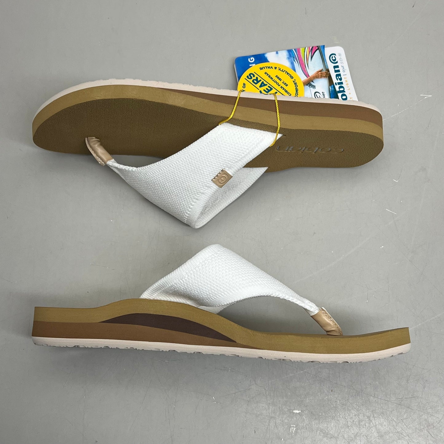 COBIAN Bermuda Bounce Mesh Strap Women's Sz 7 EU 37  Cream BEB24-110-7