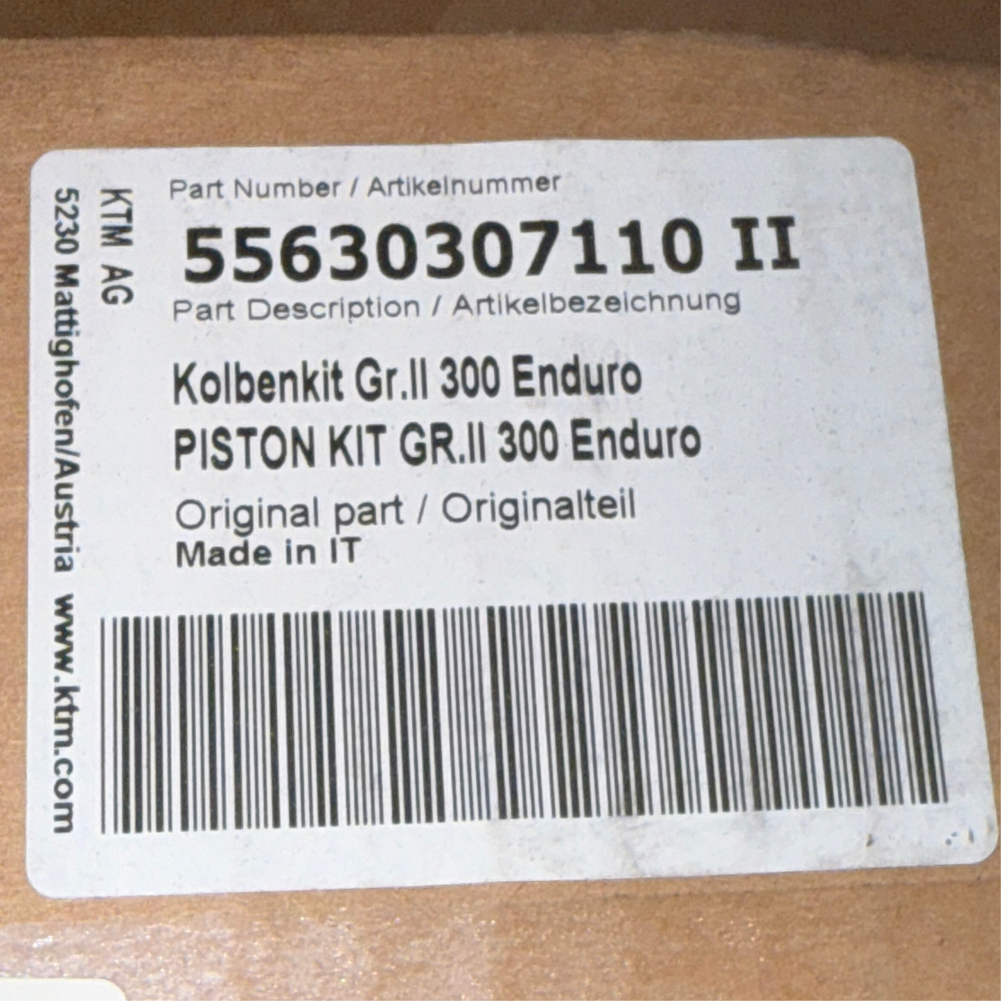 KTM Motorcycle Piston Kit GR.II 300 Enduro 55630307110 II