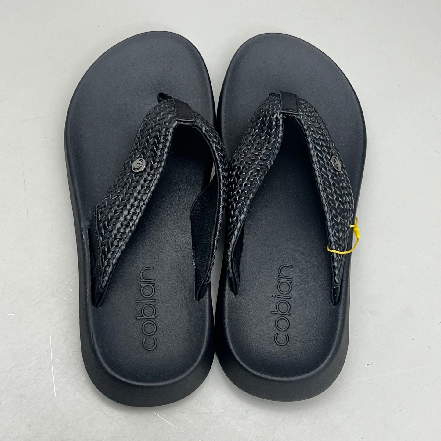 COBIAN Palmilla Braided Synthetic Leather Strap Sandals Women's Sz 9 EU 39.5 Black PAL25-001-09