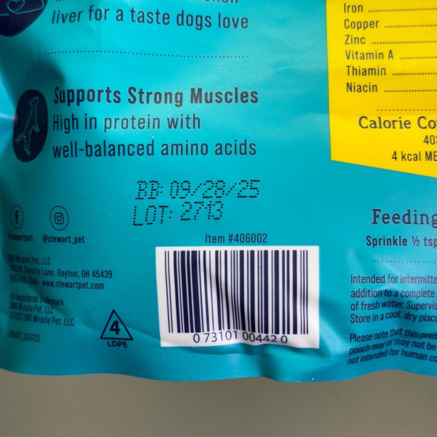 ZA@ STEWART (12 PACK) Supper Sprinkles Chicken Liver Meal Topper 2.5 oz BB 09/25 (AS-IS)
