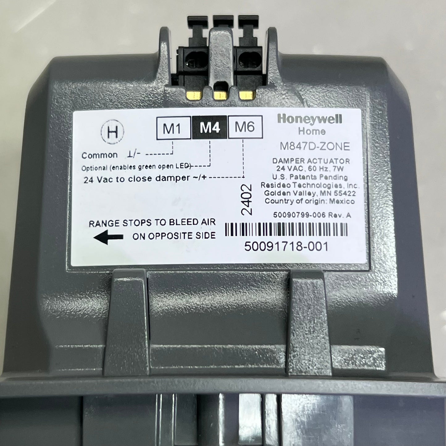 HONEYWELL Round Automatic Damper 9", Grey ARD9TZ