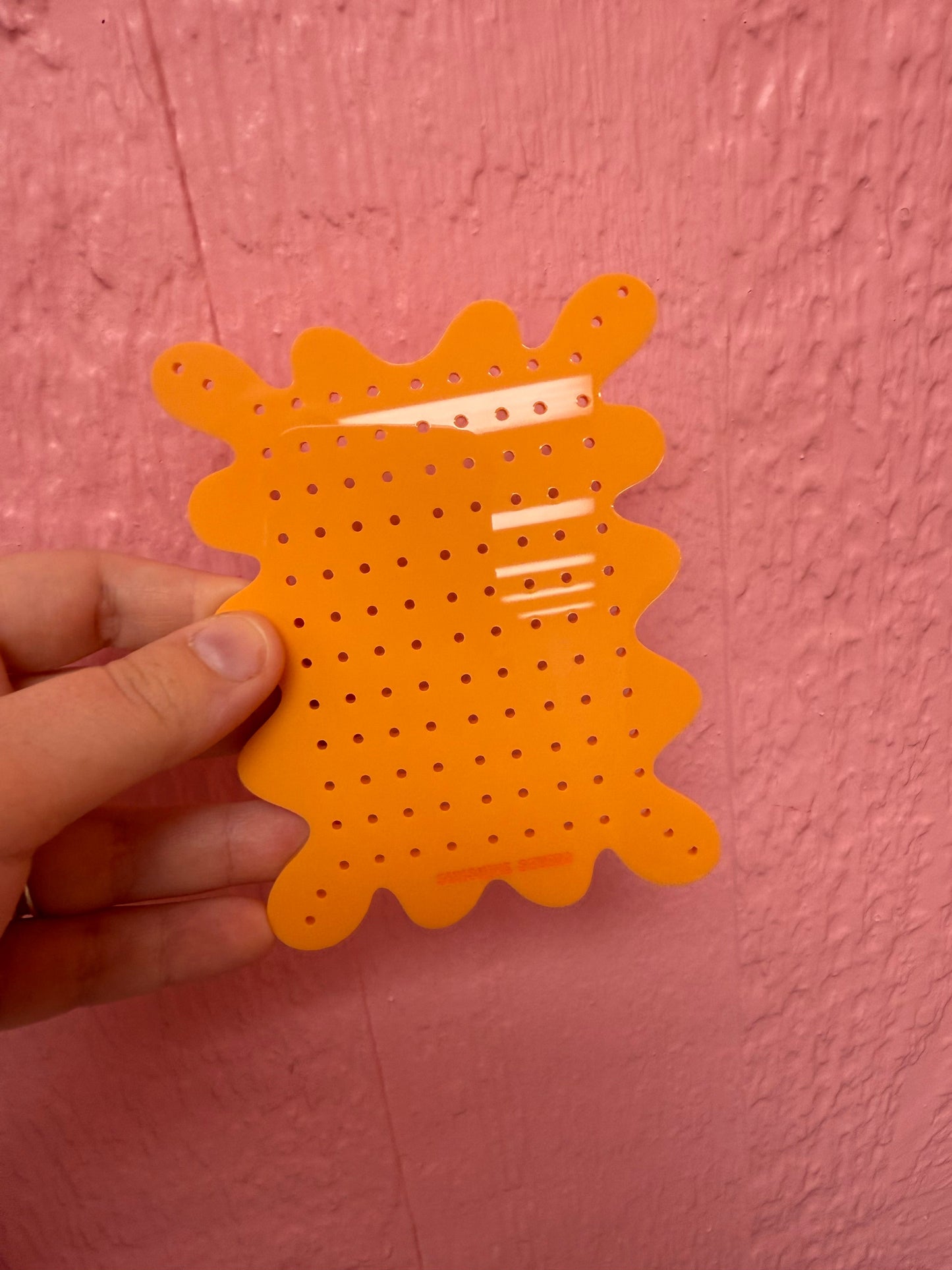 Matte orange travel earring holder