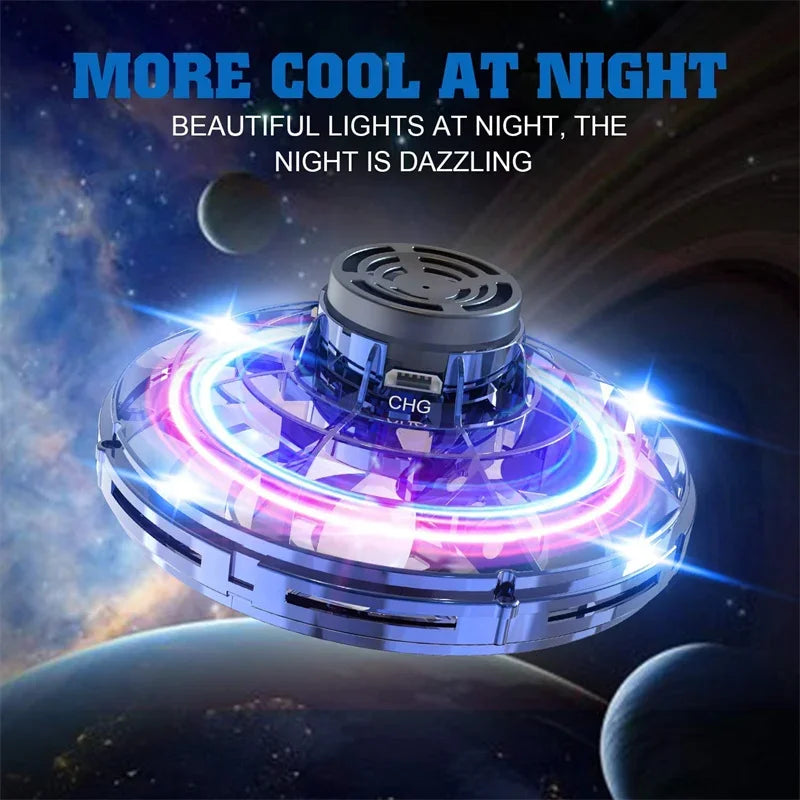Flying UFO Spinner Toy - Magic Hand-Controlled Drone Ball with LED Lights