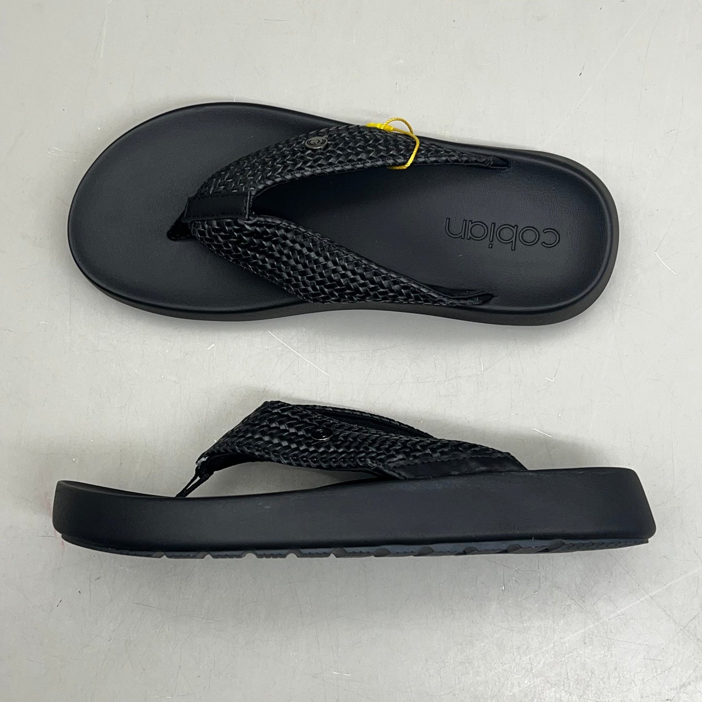 COBIAN Palmilla Braided Synthetic Leather Strap Sandals Women's Sz 9 EU 39.5 Black PAL25-001-09