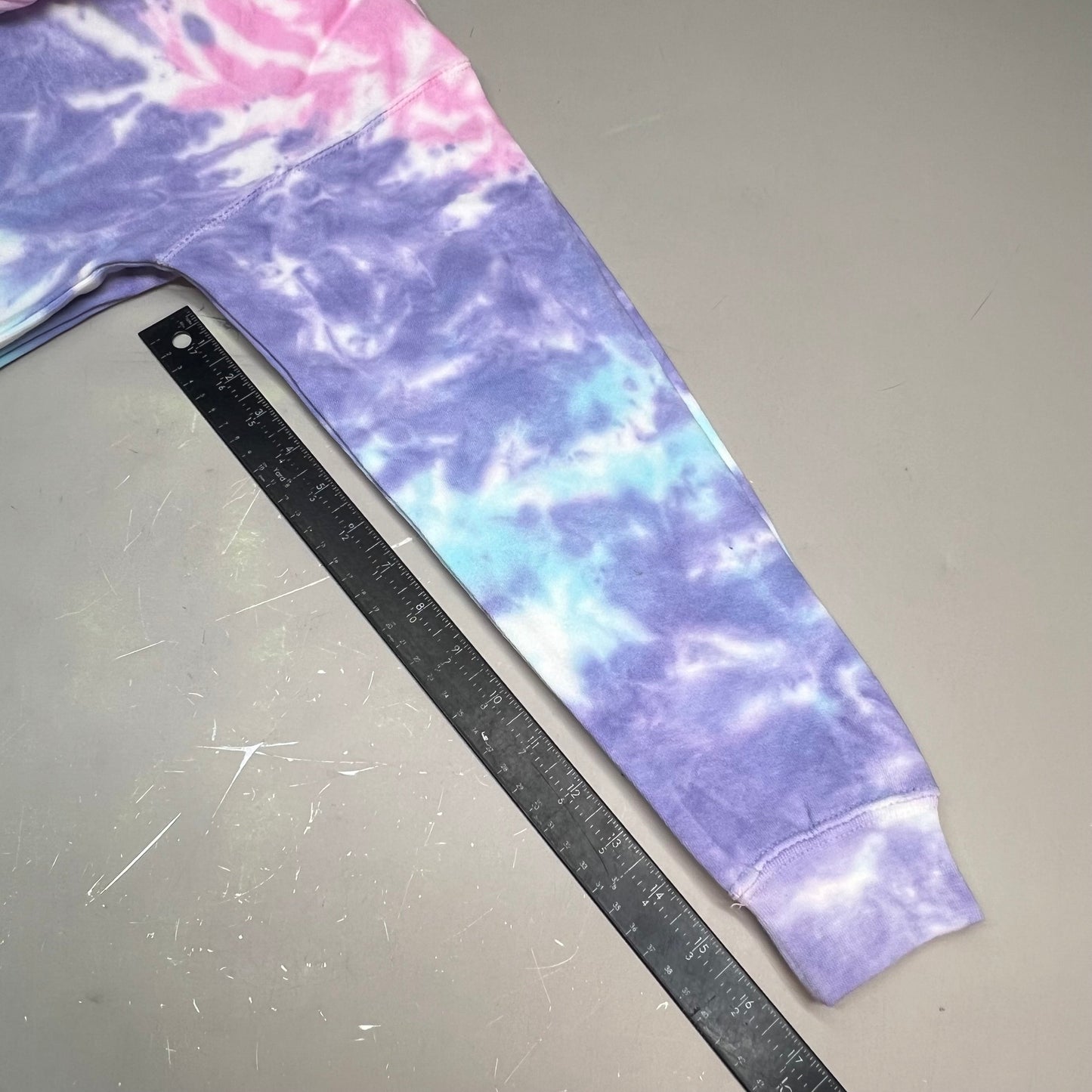 COLORTONE  Sweat Shirt Crop Top Tie Dye Hoodie  Women's Sz XS Cotton Candy 8333