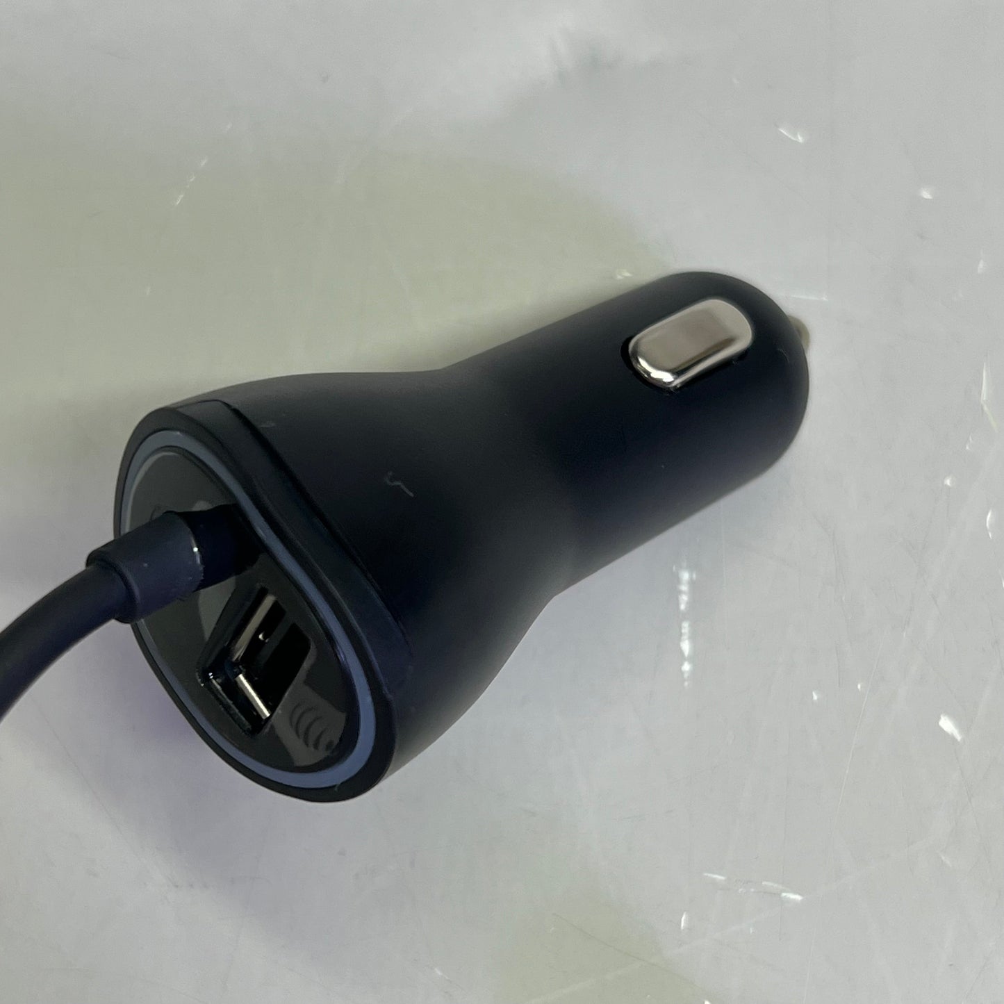 AT & T Single USB Secondary & Corded Micro Car Charger LED 3.4Amp Black 4899
