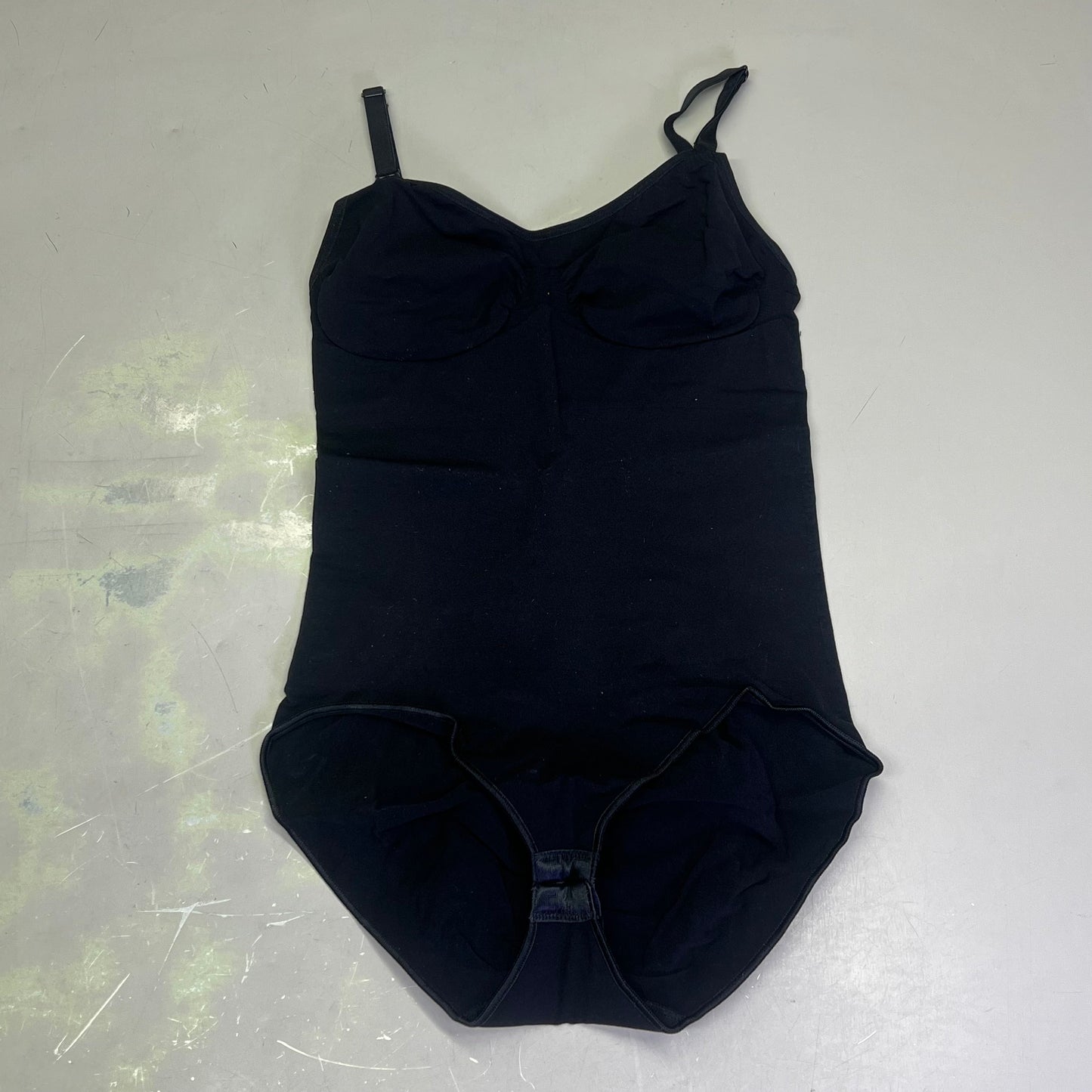 LUXMERY Breathable Stretch Fabric Low Back Sculpting Body Suit Sz L Black