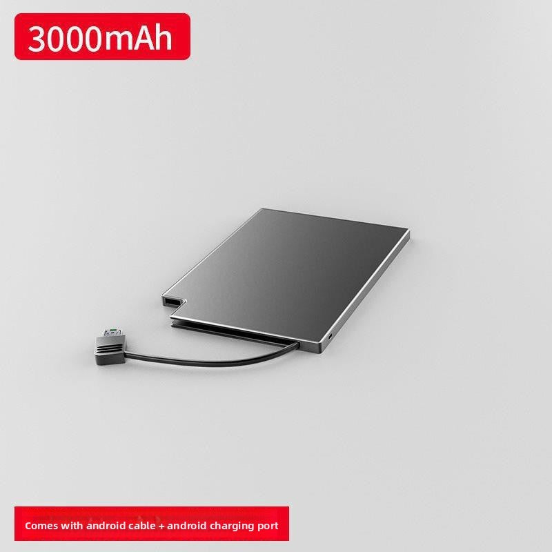 Slim Power Bank with Built-in Cable