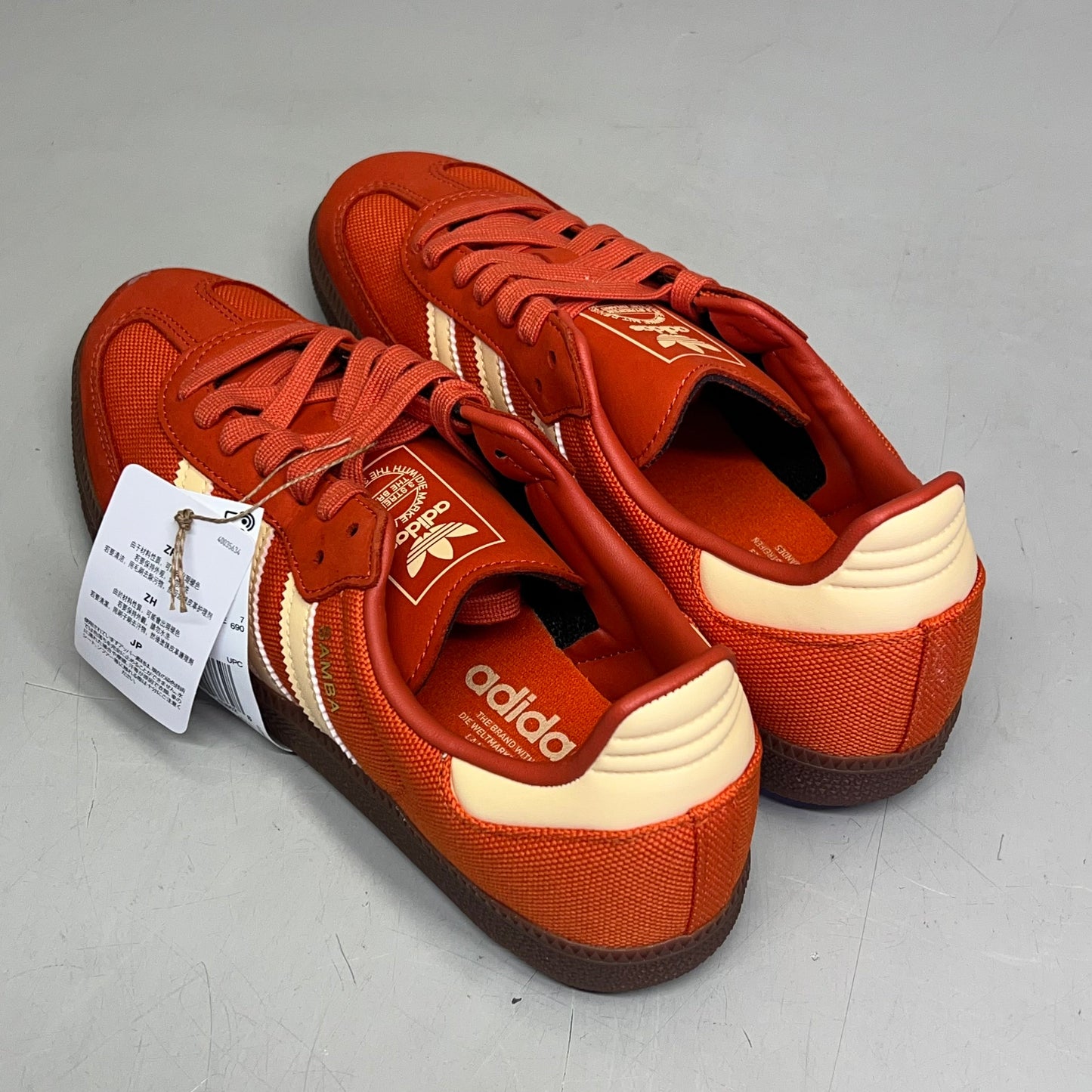 ZA@ ADIDAS Samba OG Soccer Inspired Sneaker Men's Sz 6.5 Collegiate Orange ID1453