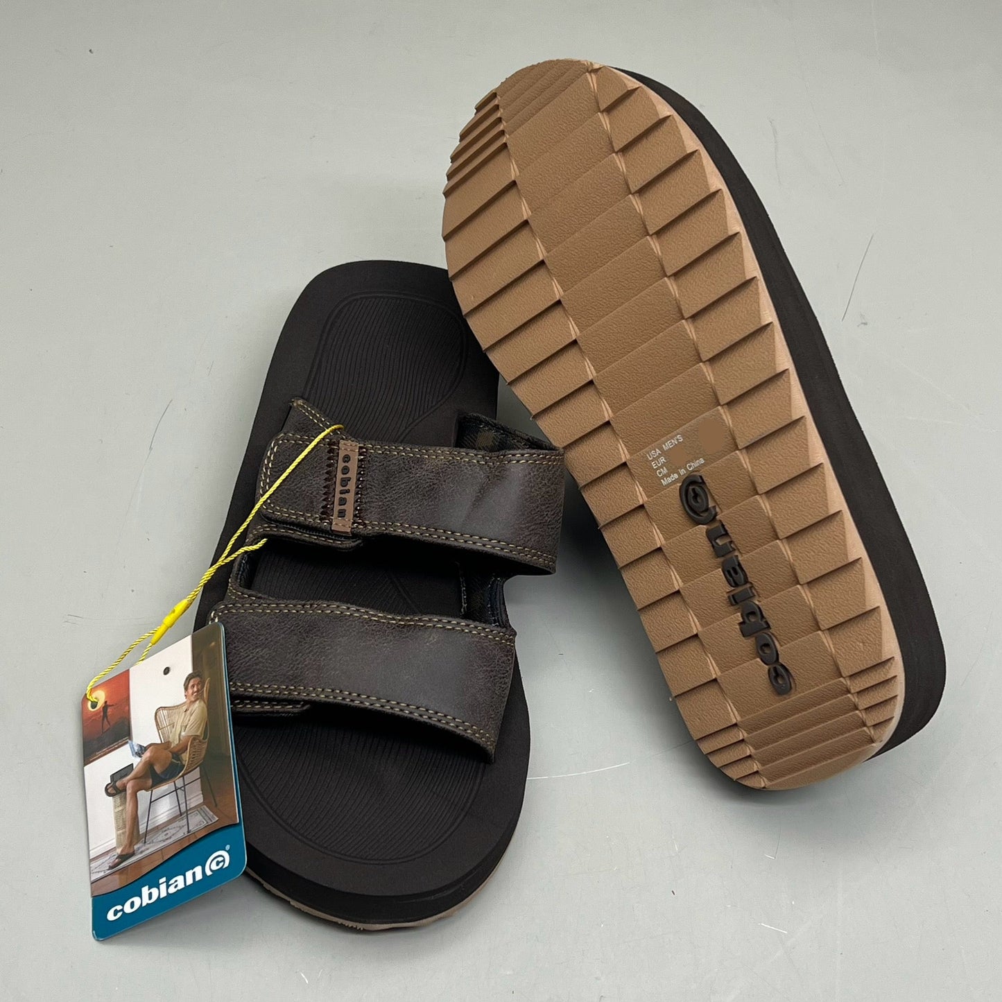 COBIAN Trestles Trek Slide EVA Top Sole Men's Sz 11, 44 Eu Chocolate TTS24-201-11