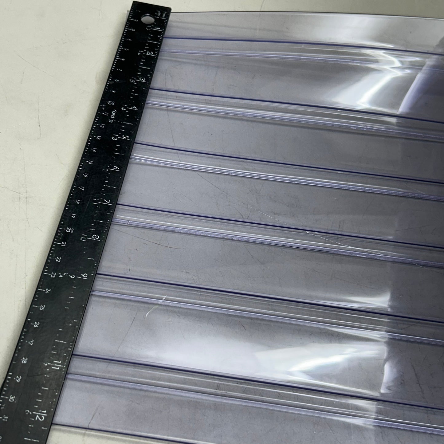 Bulk Roll Of Ribbed Flexible PVC Material 100' Blue Tint