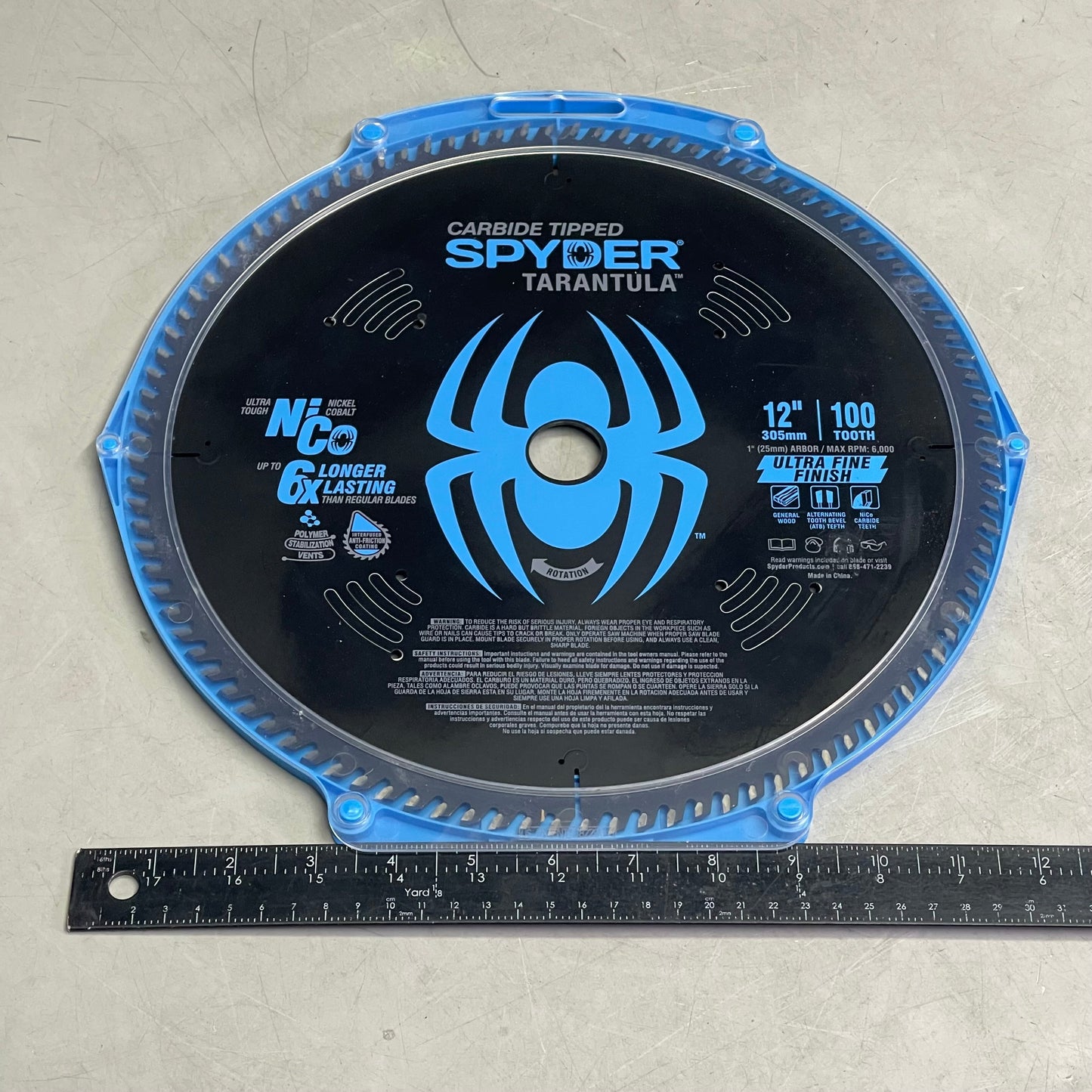 SPYDER Tarantula Ultra Fine Finish Circular Saw Blade 100-Tooth, 12" Black 13027