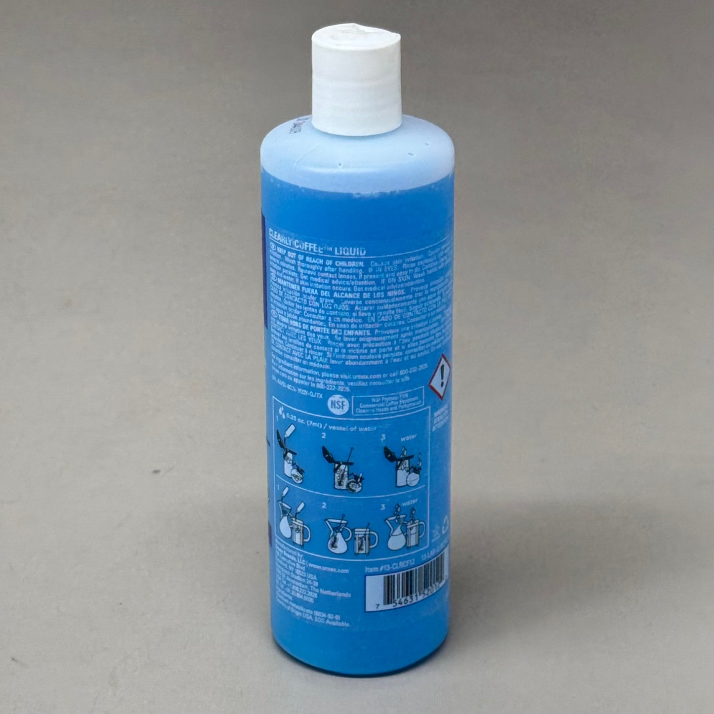 URNEX (3 Pack) Clearly Coffee Pot Cleaner Liquid 14 fl oz U60026