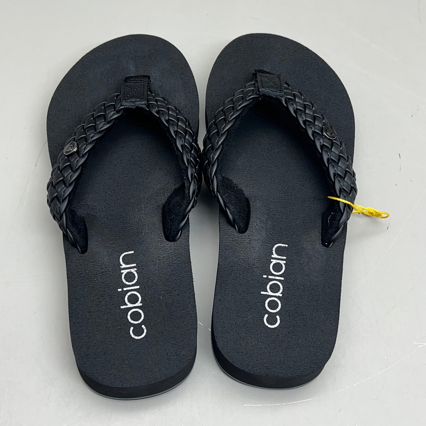 COBIAN Braided Bounce Synthetic Leather Sandals Women's Sz 6 EU 35.5  Black BRB10-001-6
