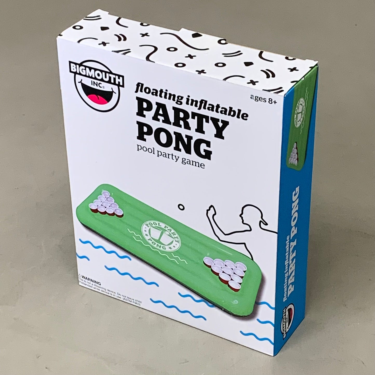 BIGMOUTH Floating Inflatable Party Pong 72"x30"x7" Green/White BM1737