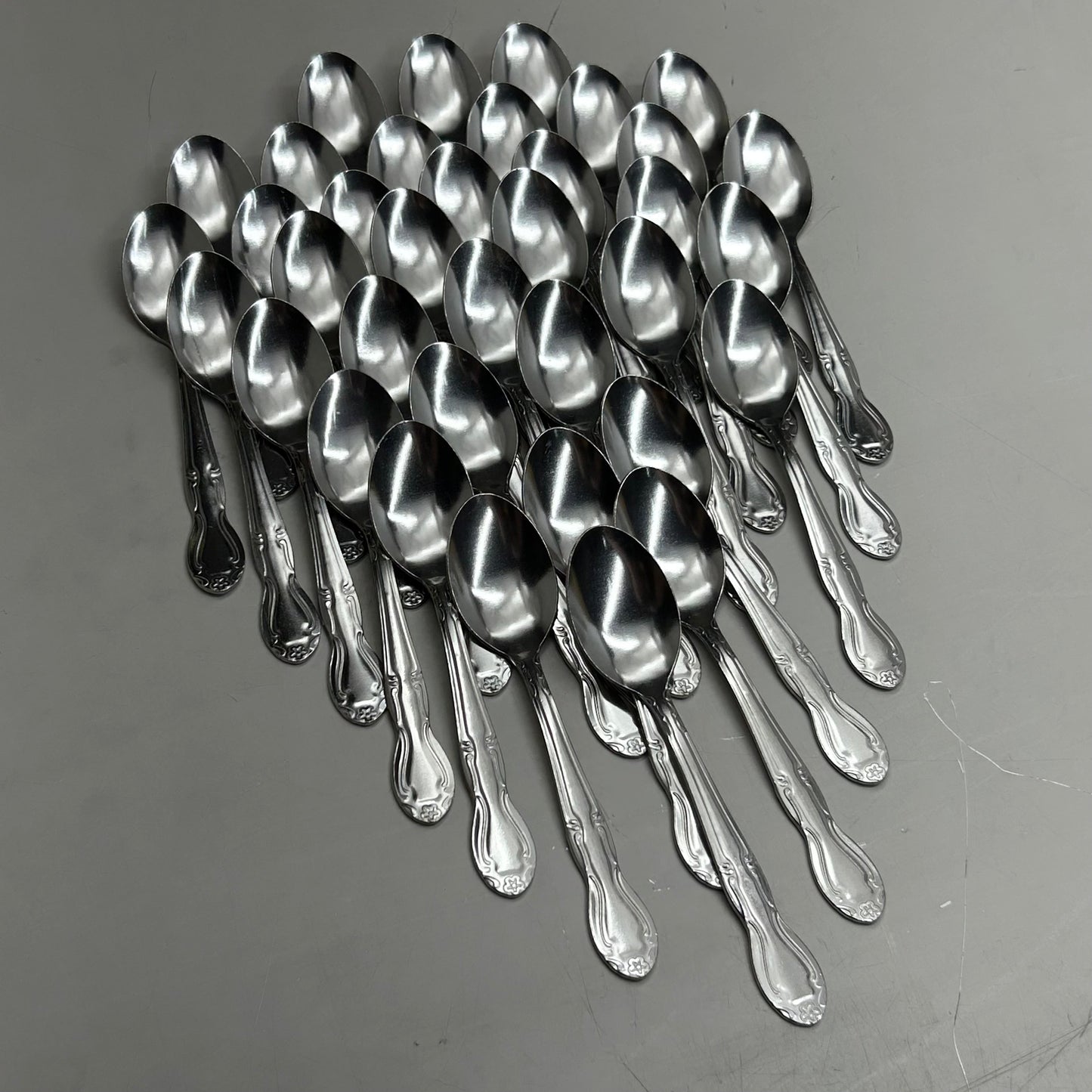 ABC (36 Pack) Stainless Steel Flora Stamped-Teaspoons FLO-01 (New Other-Distressed Packaging)