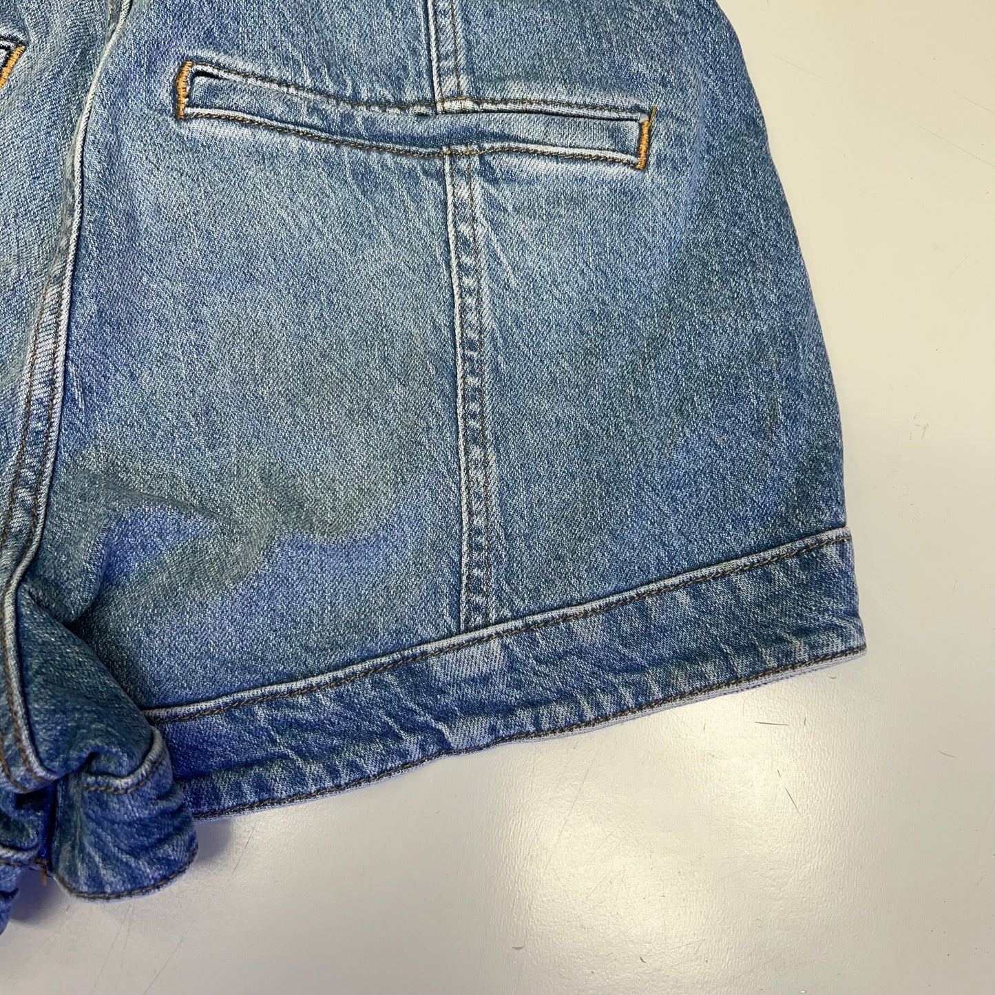 FREE PEOPLE CRVY Mona High-Rise Shorts  Women's Sz 28 Power Trip Blue 931600
