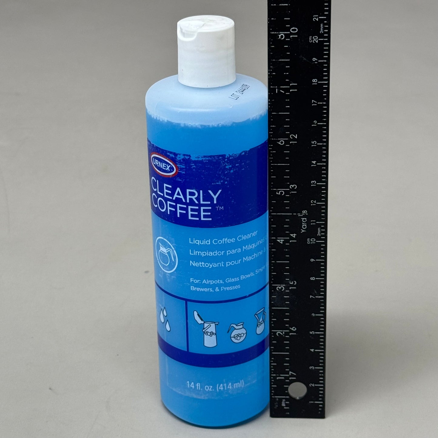 URNEX (3 Pack) Clearly Coffee Pot Cleaner Liquid 14 fl oz U60026