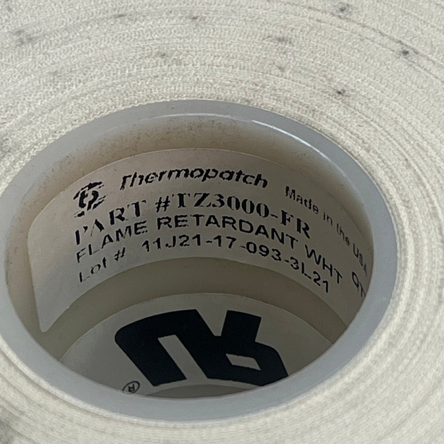 THERMOPATCH (2 PACK) Flame Retardant Labels & Ink 3" x 50 yds White TZ3000-FR