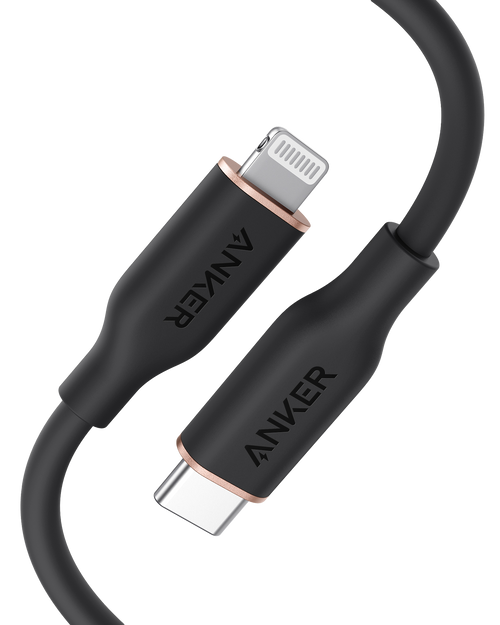 Anker <b>641</b> USB-C to Lightning Cable (Flow, 3ft Silicone)