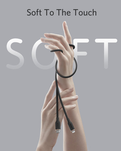 Anker <b>641</b> USB-C to Lightning Cable (Flow, 3ft Silicone)