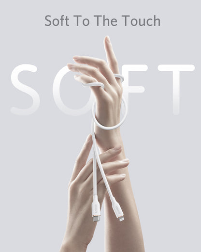 Anker <b>641</b> USB-C to Lightning Cable (Flow, 3ft Silicone)