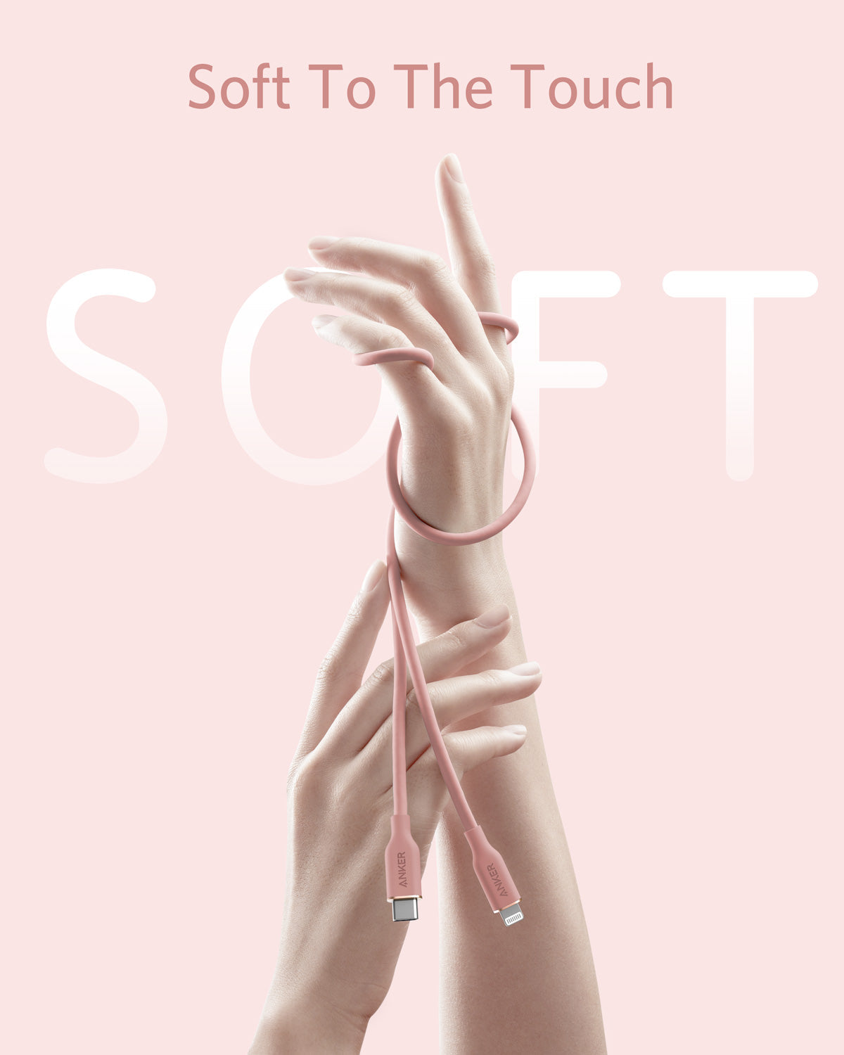 Anker <b>641</b> USB-C to Lightning Cable (Flow, 3ft Silicone)