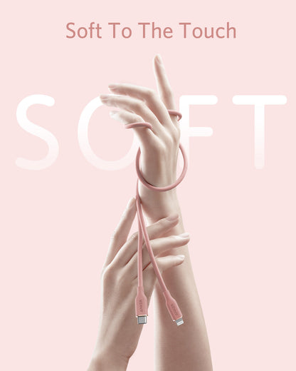 Anker <b>641</b> USB-C to Lightning Cable (Flow, 3ft Silicone)