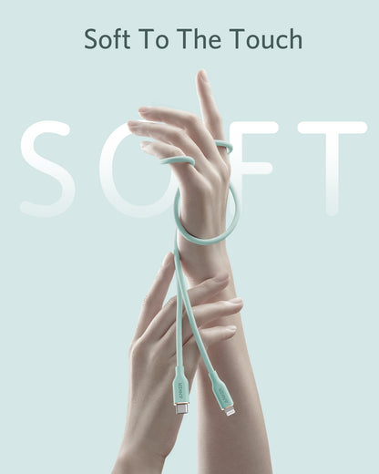 Anker <b>641</b> USB-C to Lightning Cable (Flow, 3ft Silicone)