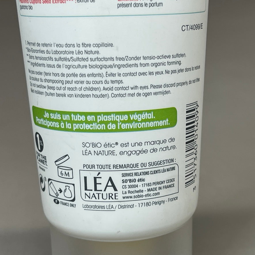 SO BIO ETIC (3-PACK) Shampooing Cheveux Fortifies Guarana Bio Shampoo 8.45 FL OZ (New)