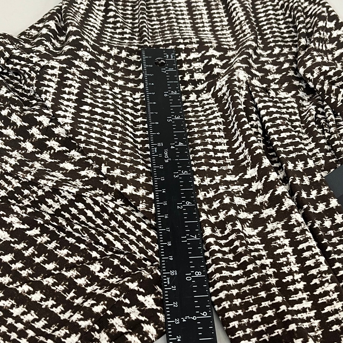 NORMA KAMALI High Waist Pleat Pant Women's Sz XS/29 Chocolate Glenn Plaid Tweed