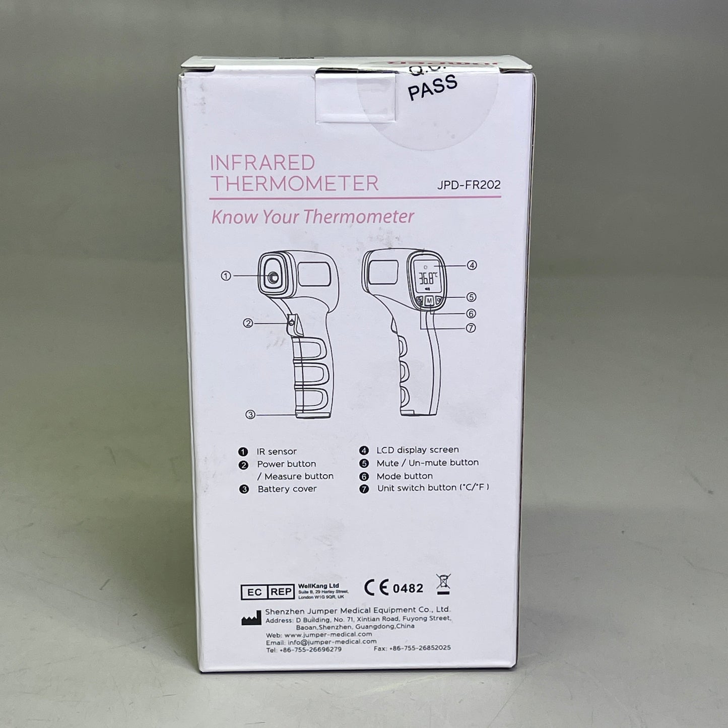 JUMPER Non-Contact Infrared Thermometer For Humans & Objects *USA SELLER* JPD-FR202