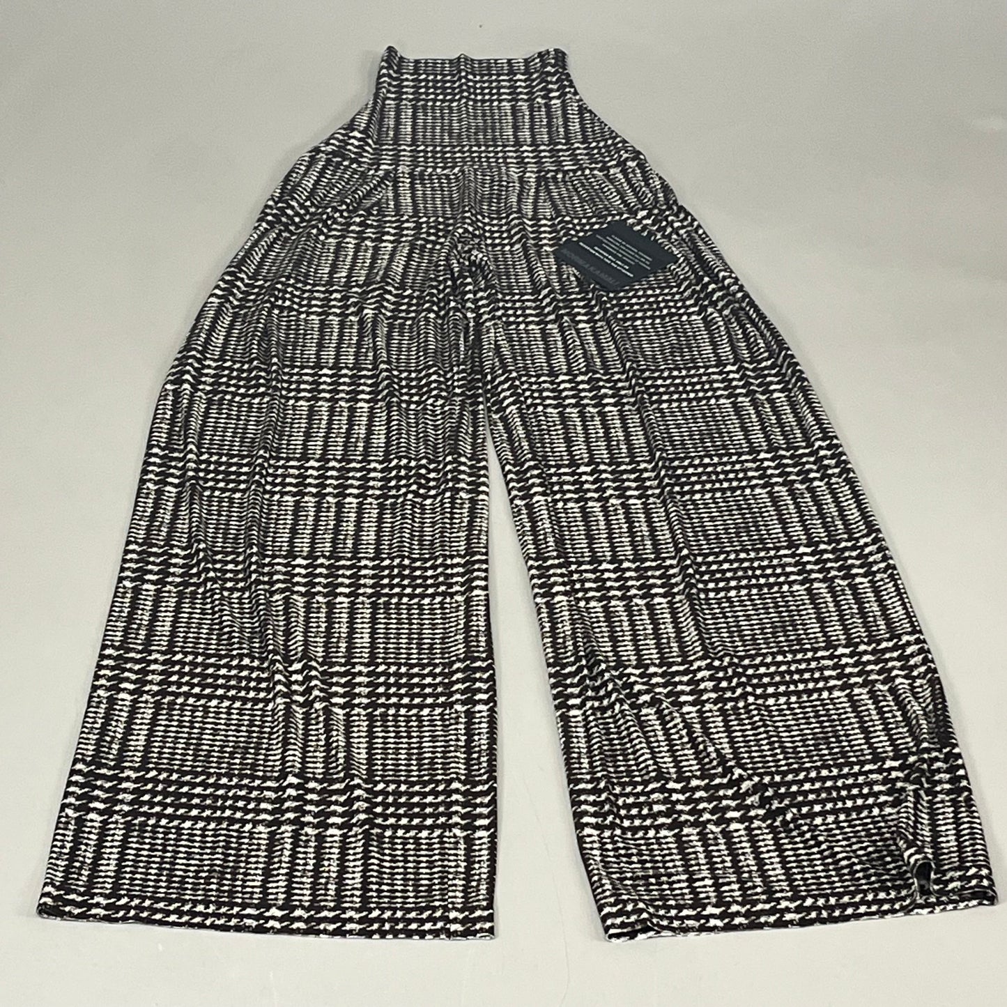 NORMA KAMALI High Waist Pleat Pant Women's Sz XL/38 Chocolate Glenn Plaid Tweed