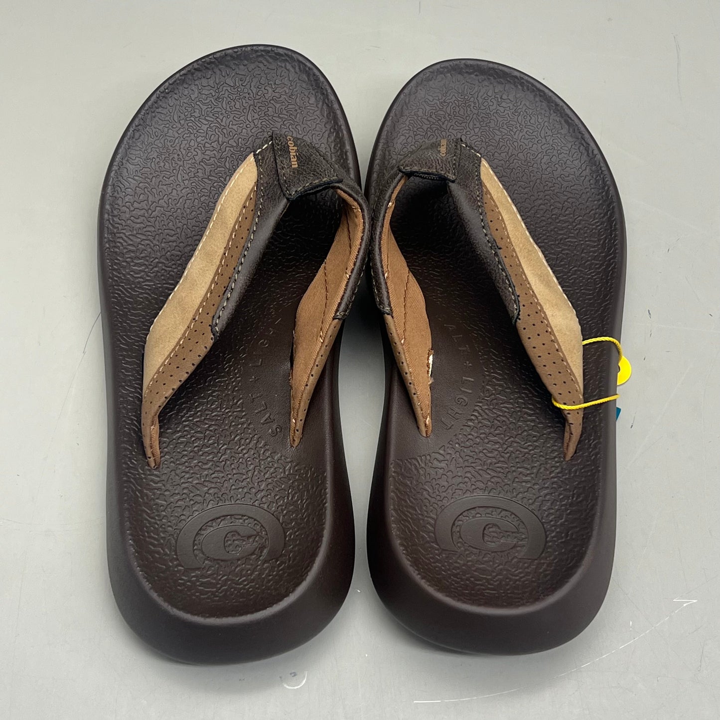 COBIAN Compass Synthetic Leather Strap Sandals Men's Sz 10, EU 43 Chocolate COM25-201-10