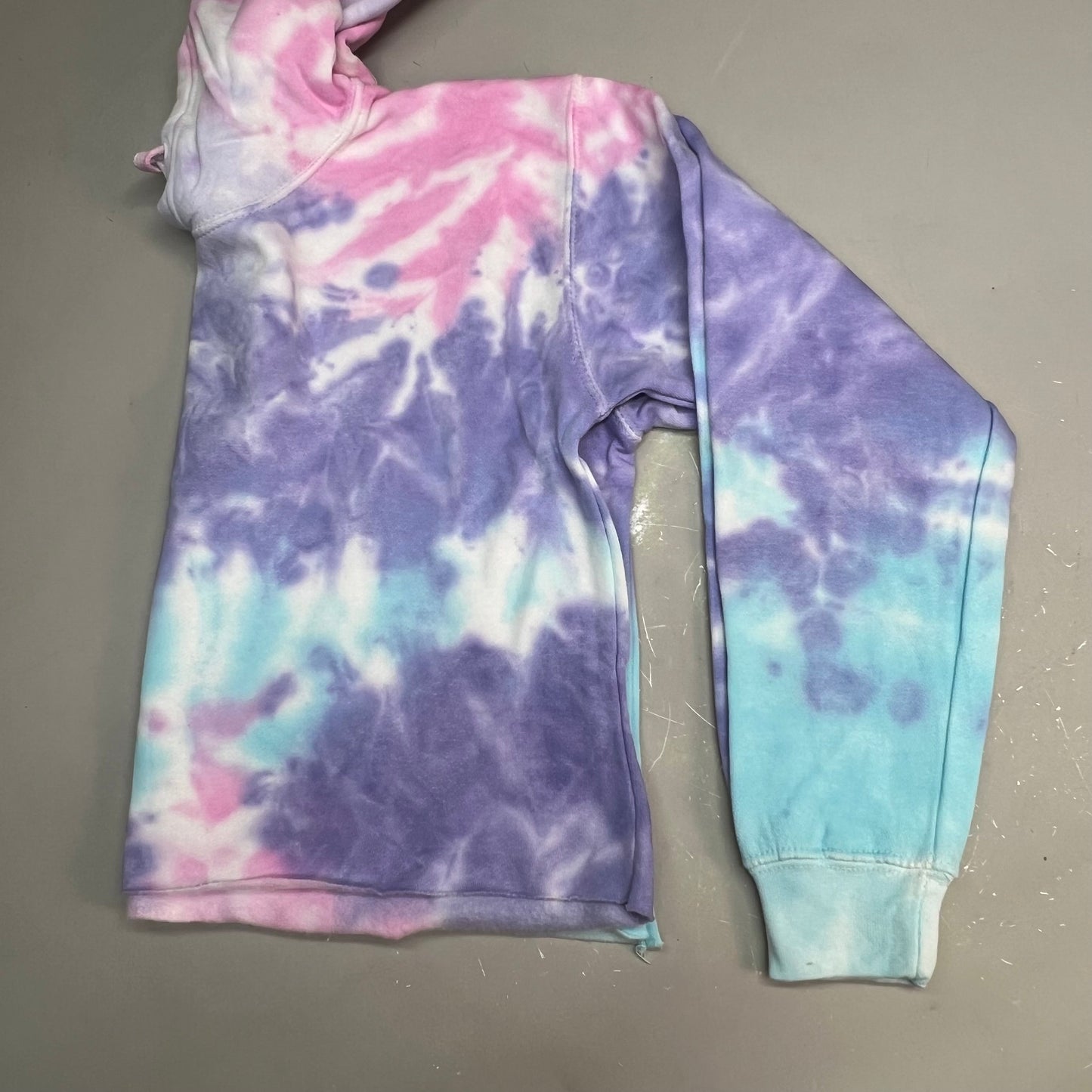 COLORTONE  Sweat Shirt Crop Top Tie Dye Hoodie  Women's Sz XS Cotton Candy 8333
